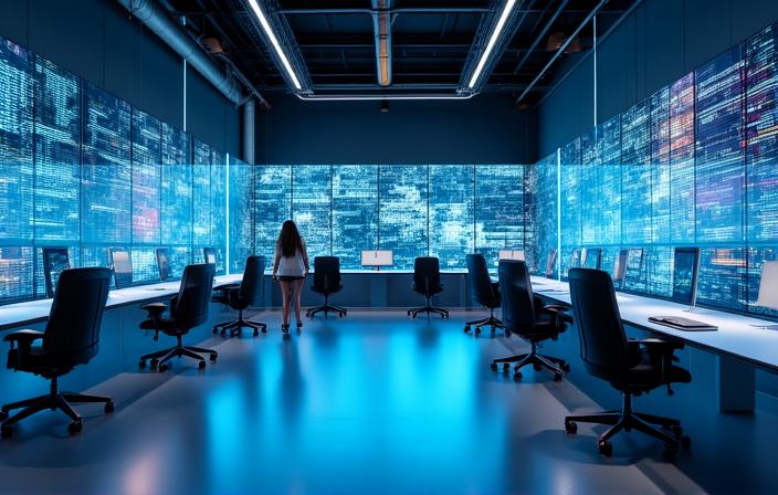 Interno del moderno ufficio di Intaglio AI a Roma